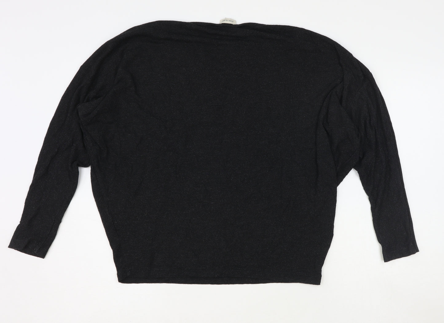 River Island Womens Grey Round Neck Polyester Pullover Jumper Size 12