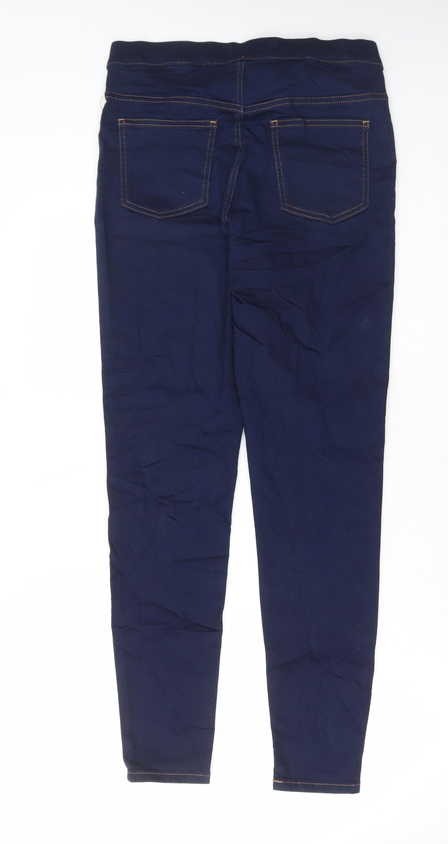 Marks and Spencer Womens Blue Cotton Jegging Jeans Size 12 L29 in Regular Button