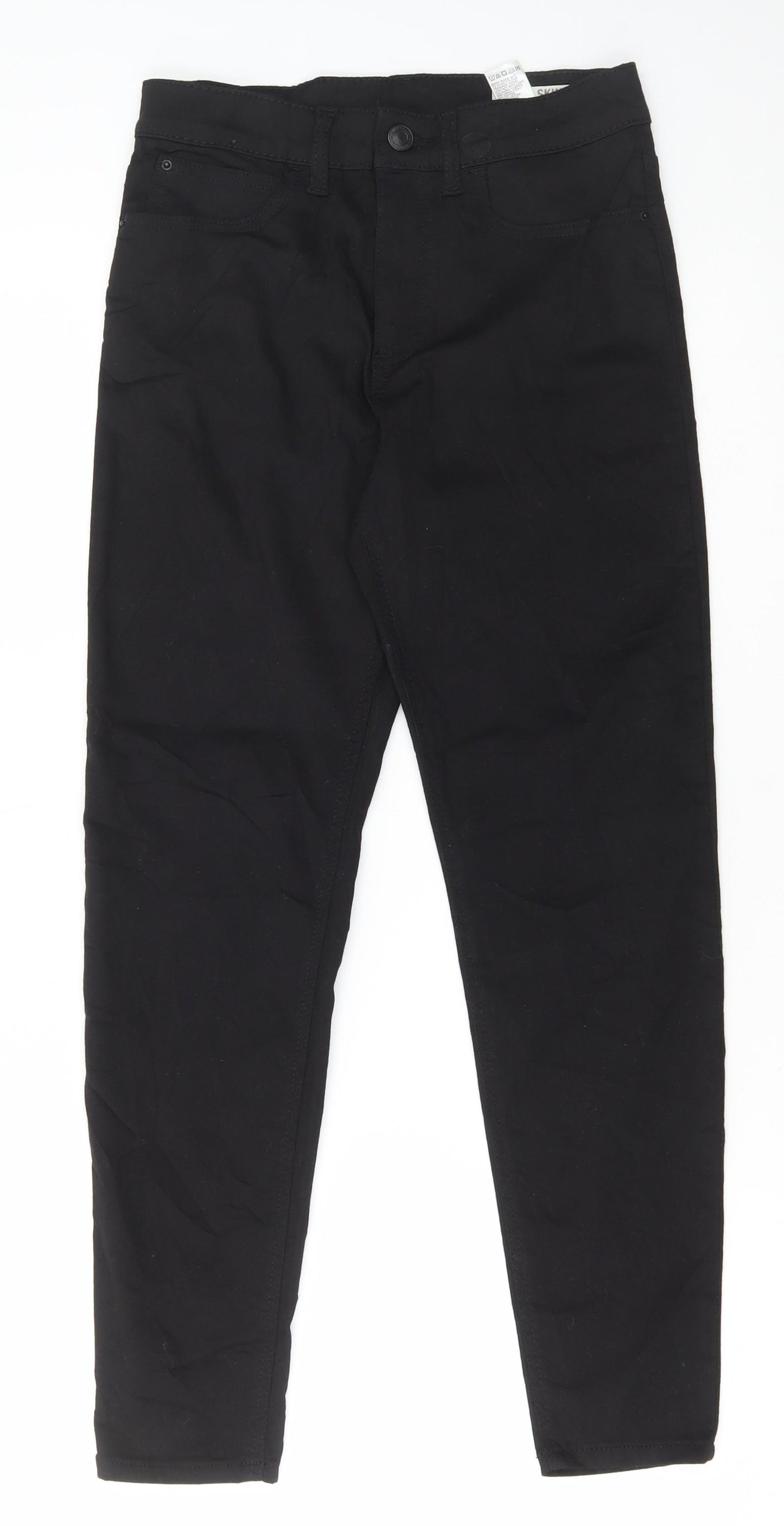 Marks and Spencer Womens Black Cotton Skinny Jeans Size 6 L27 in Regular Button