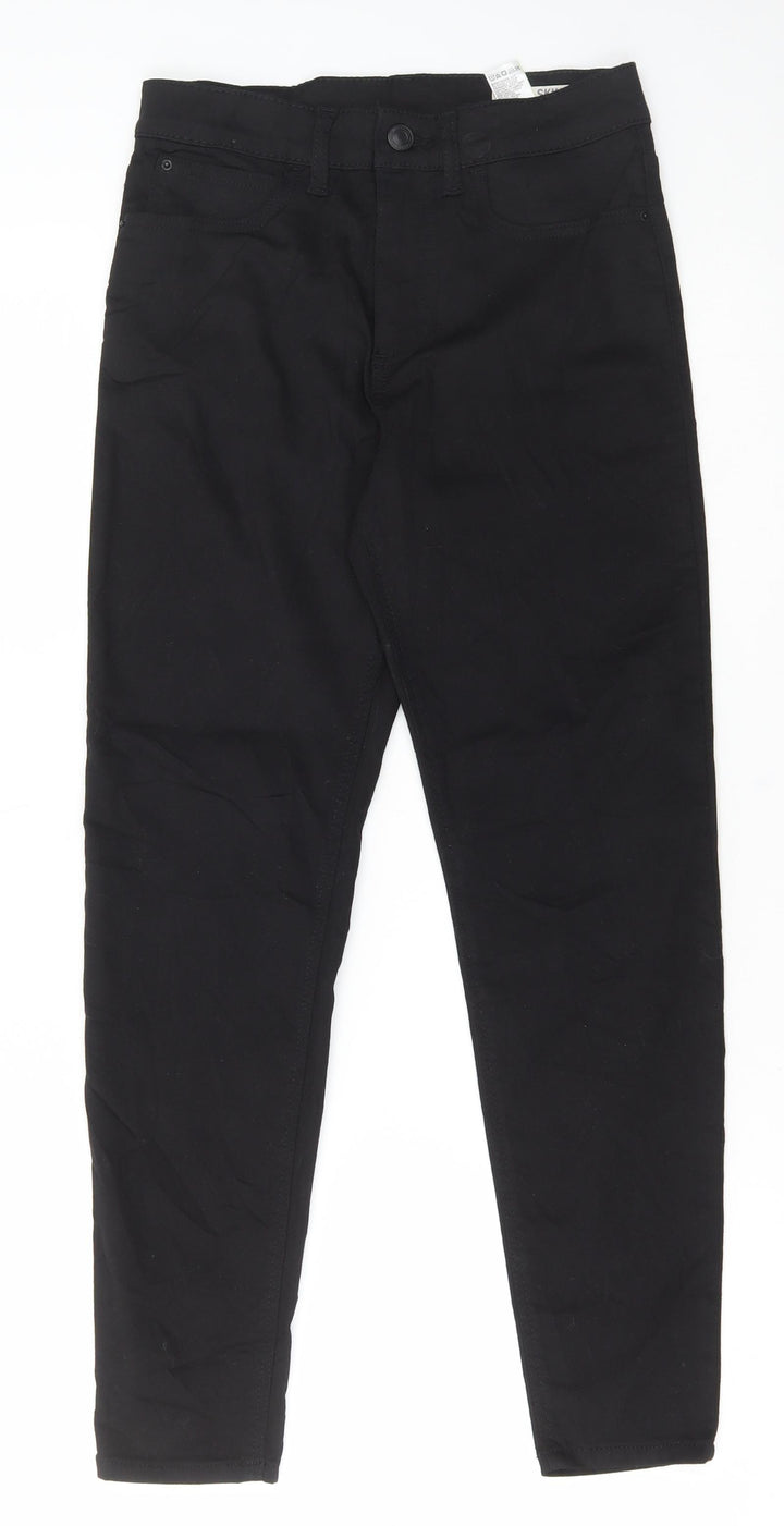 Marks and Spencer Womens Black Cotton Skinny Jeans Size 6 L27 in Regular Button