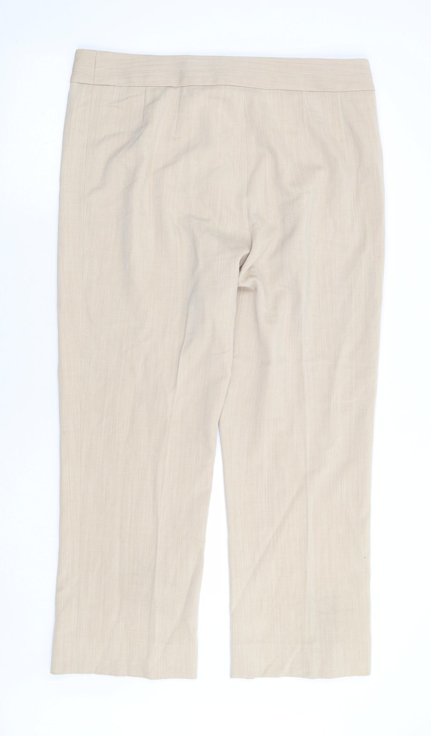 CC Womens Beige Polyester Trousers Size 16 L27 in Regular Zip