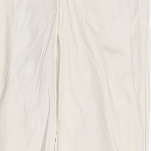 Divided by H&M Womens Beige Polyurethane Trousers Size 12 L30 in Regular - Leather Look