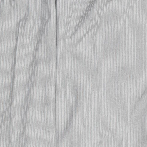 Bonmarché Womens Grey Striped Polyester Trousers Size 22 L27 in Regular