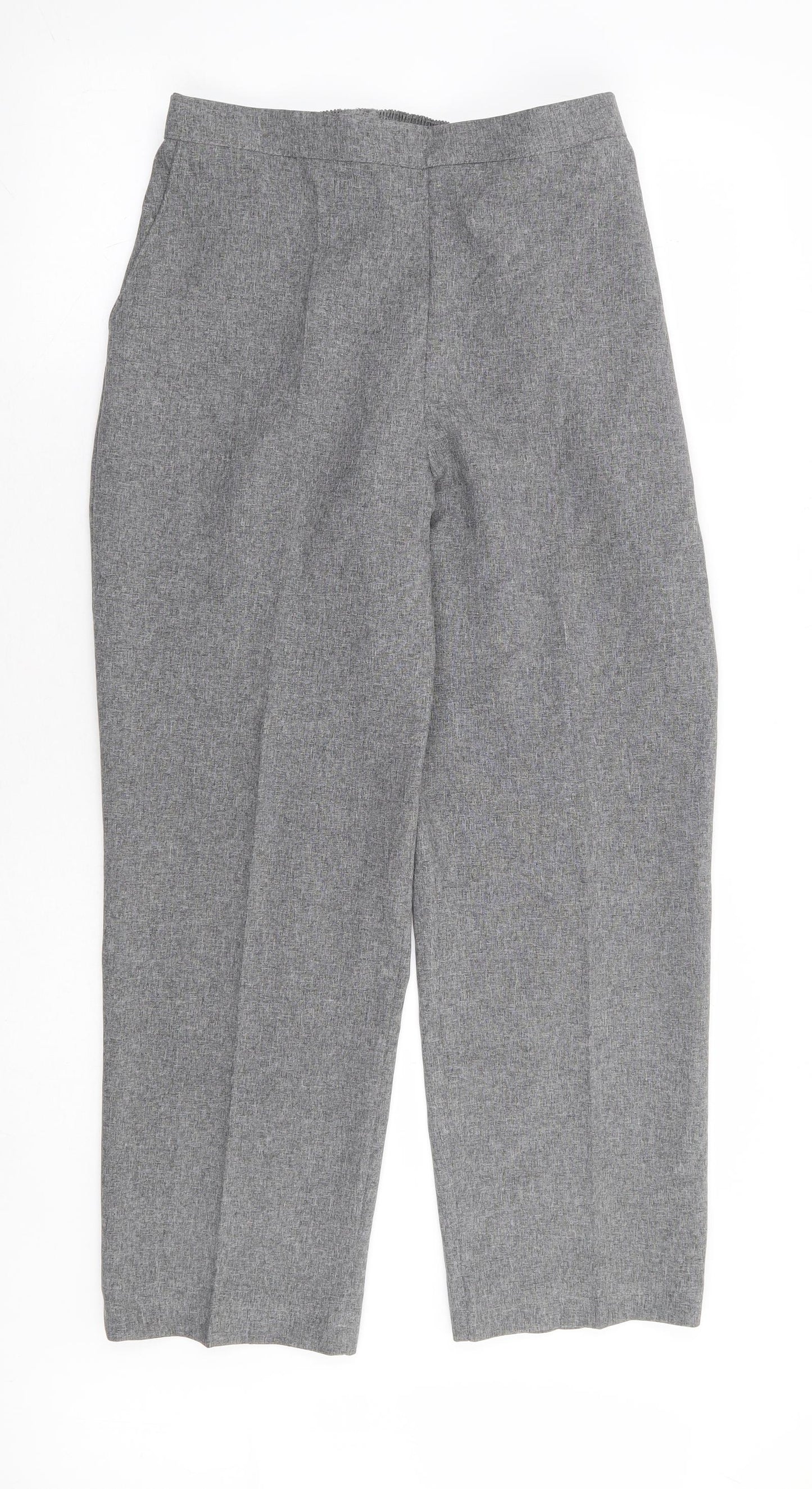 Emma Collection Womens Grey Polyester Trousers Size 16 L27 in Regular