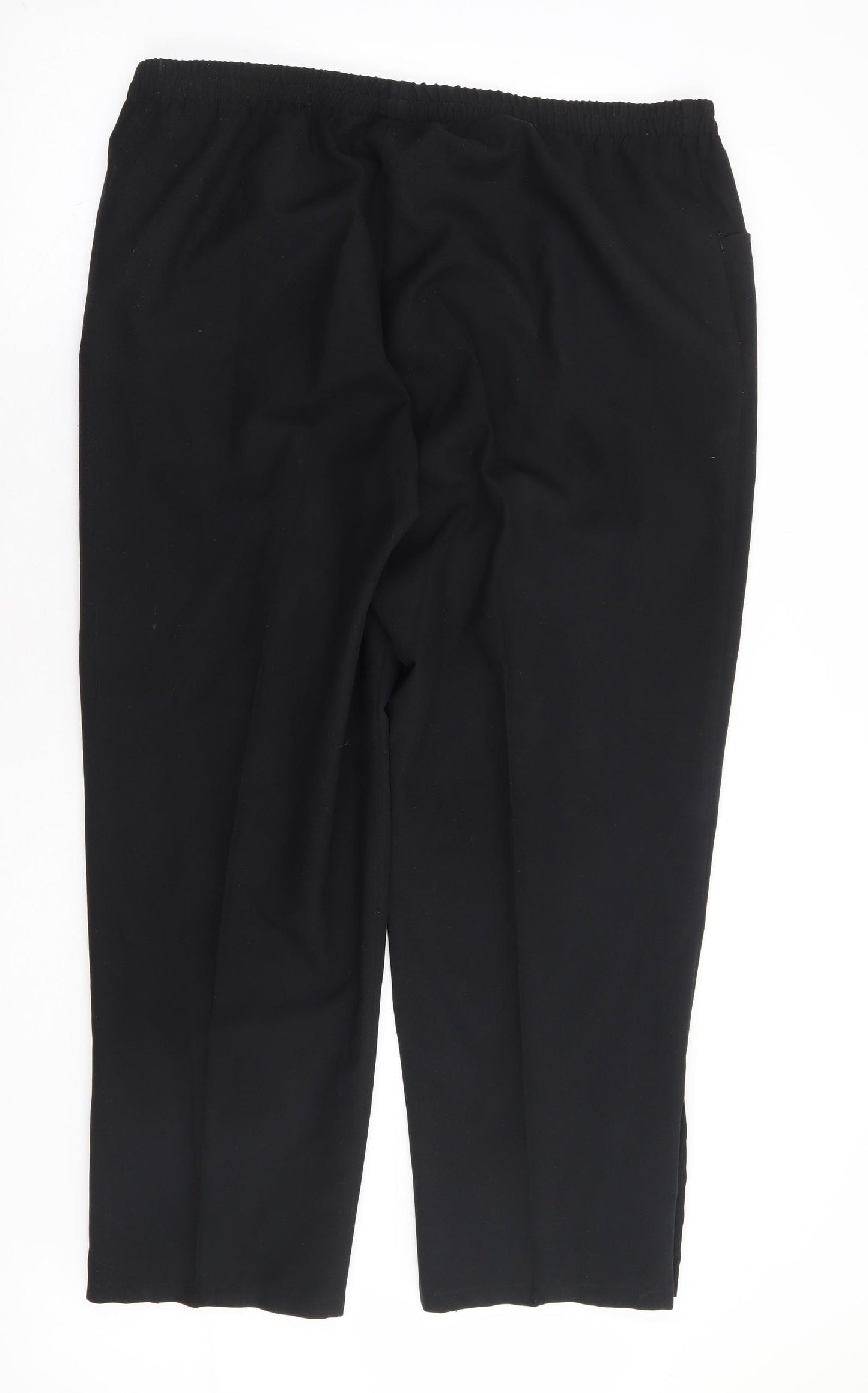 Preworn Womens Black Polyester Trousers Size 38 in L28 in Regular