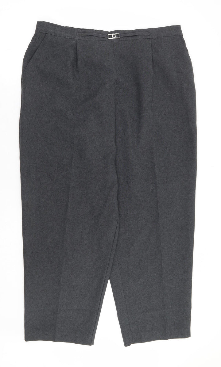 Mia Moda Womens Grey Polyester Trousers Size 20 L27 in Regular