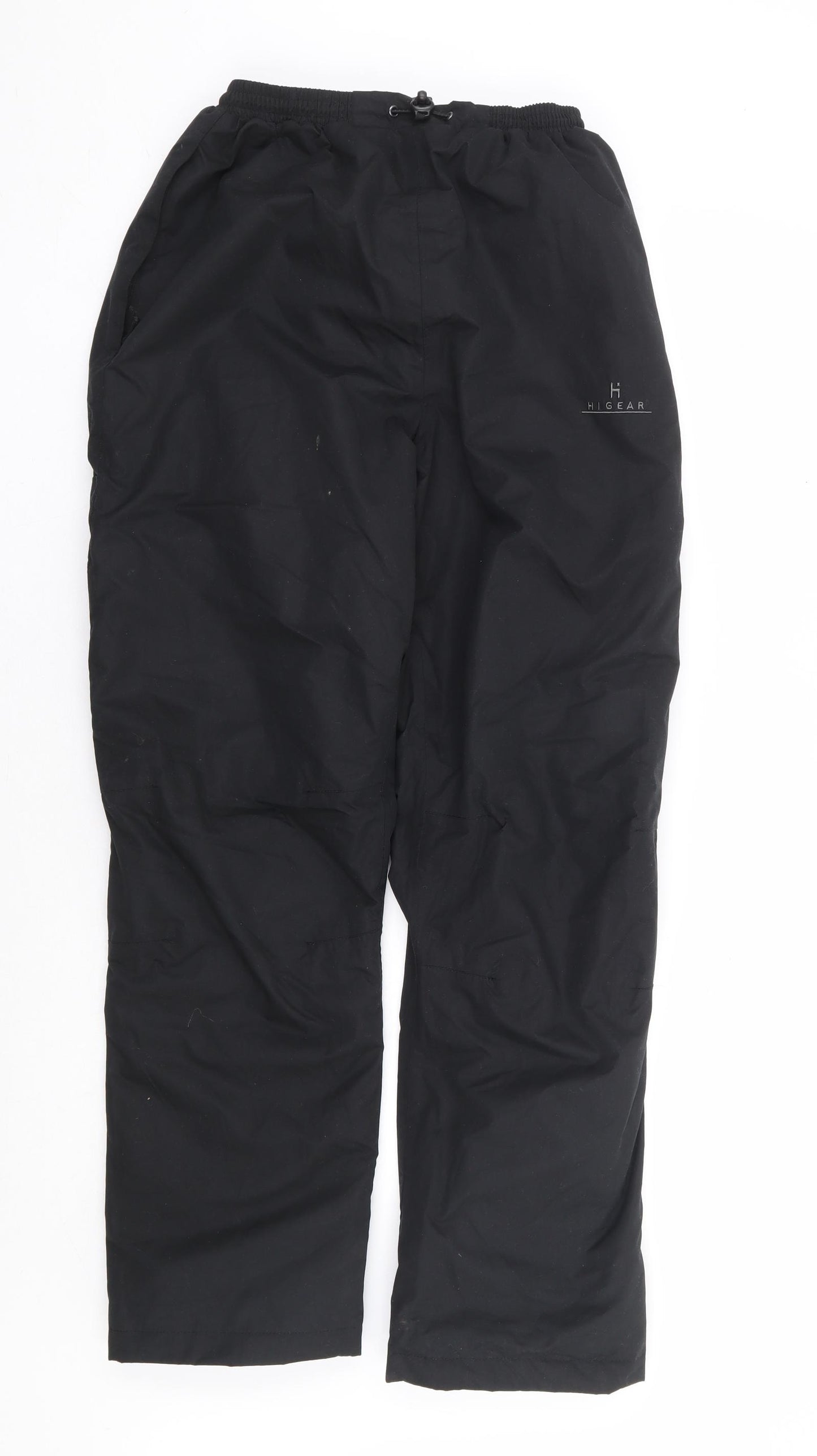 Hi Gear Womens Black Polyester Rain Trousers Trousers Size 10 L30 in Regular Drawstring