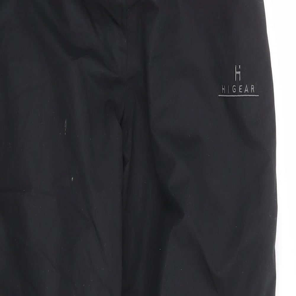 Hi Gear Womens Black Polyester Rain Trousers Trousers Size 10 L30 in Regular Drawstring