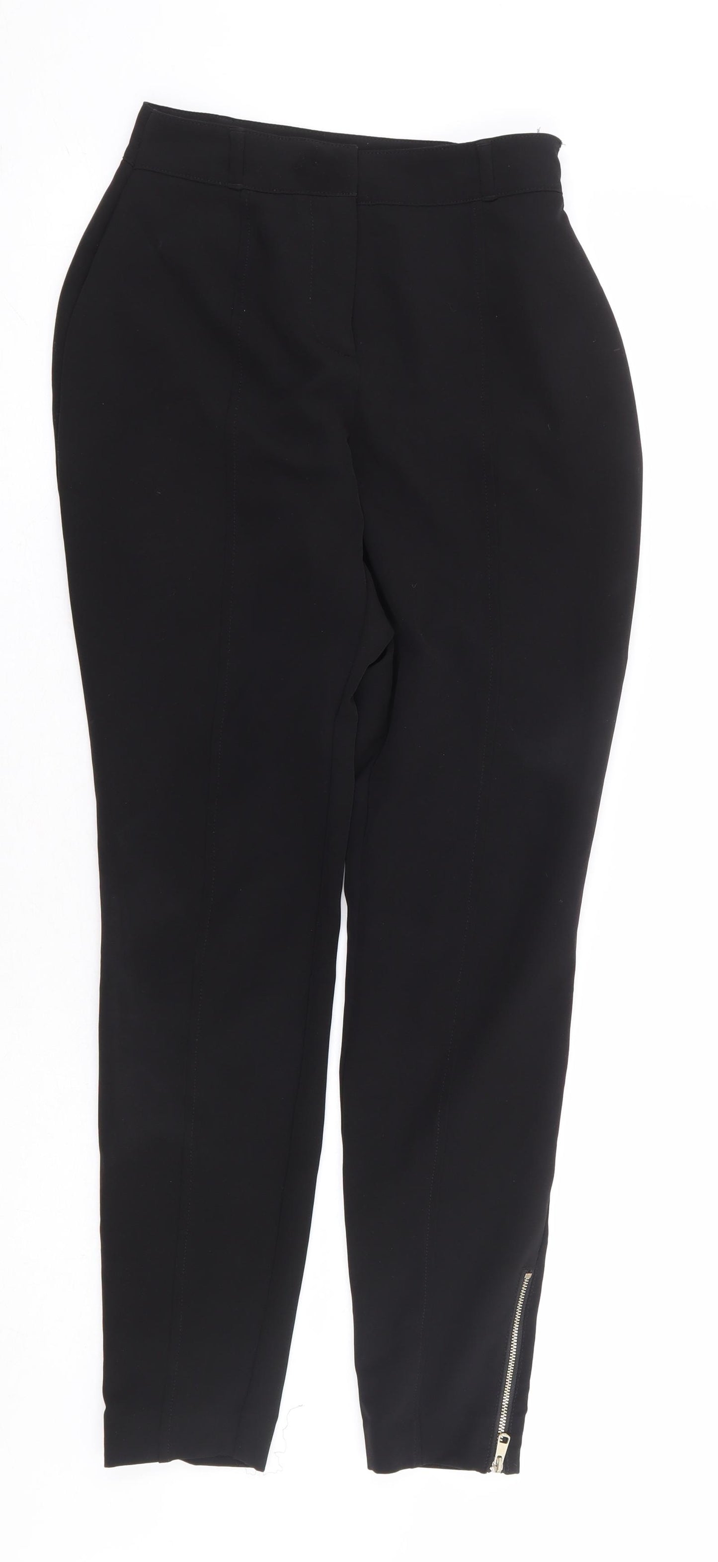River Island Womens Black Polyester Trousers Size 8 L28 in Regular Zip