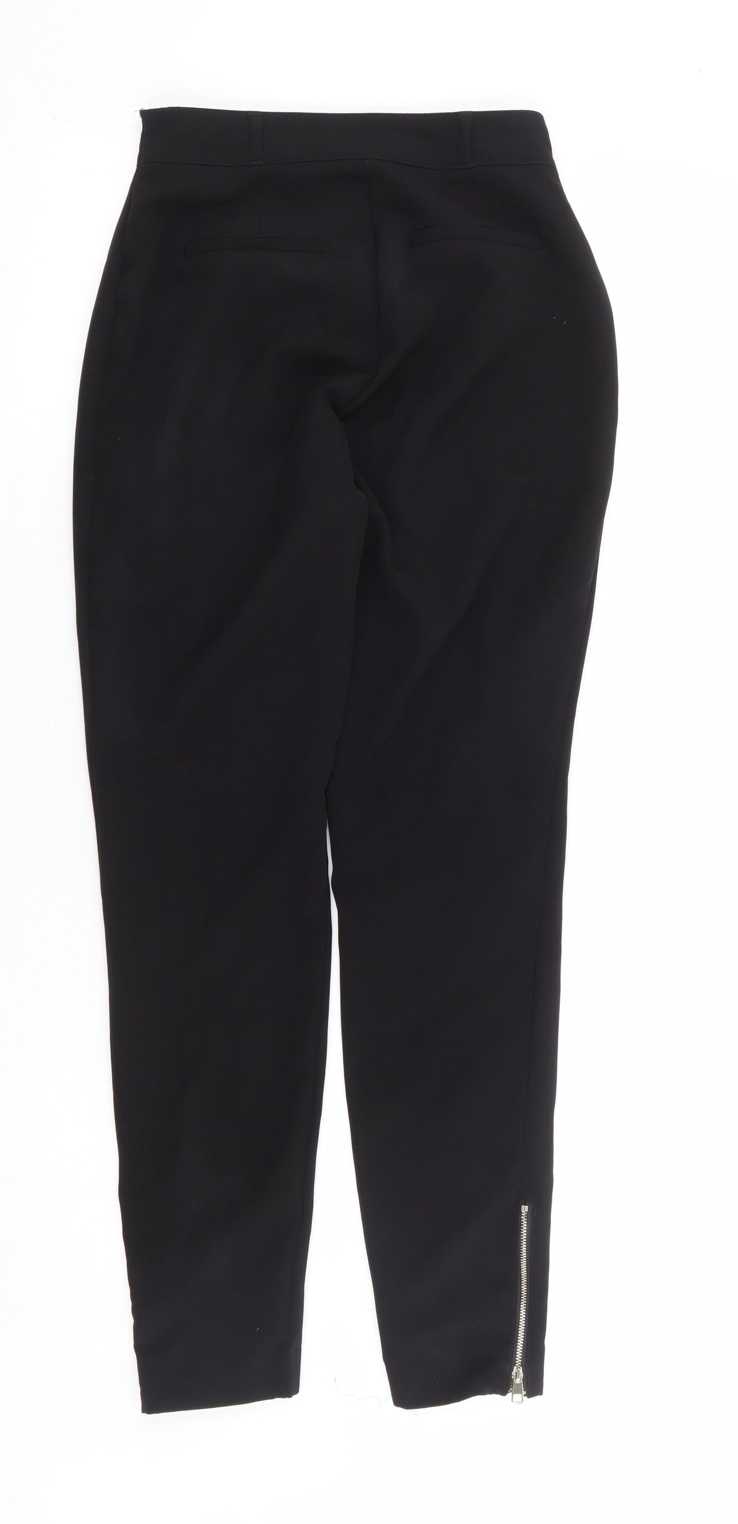 River Island Womens Black Polyester Trousers Size 8 L28 in Regular Zip