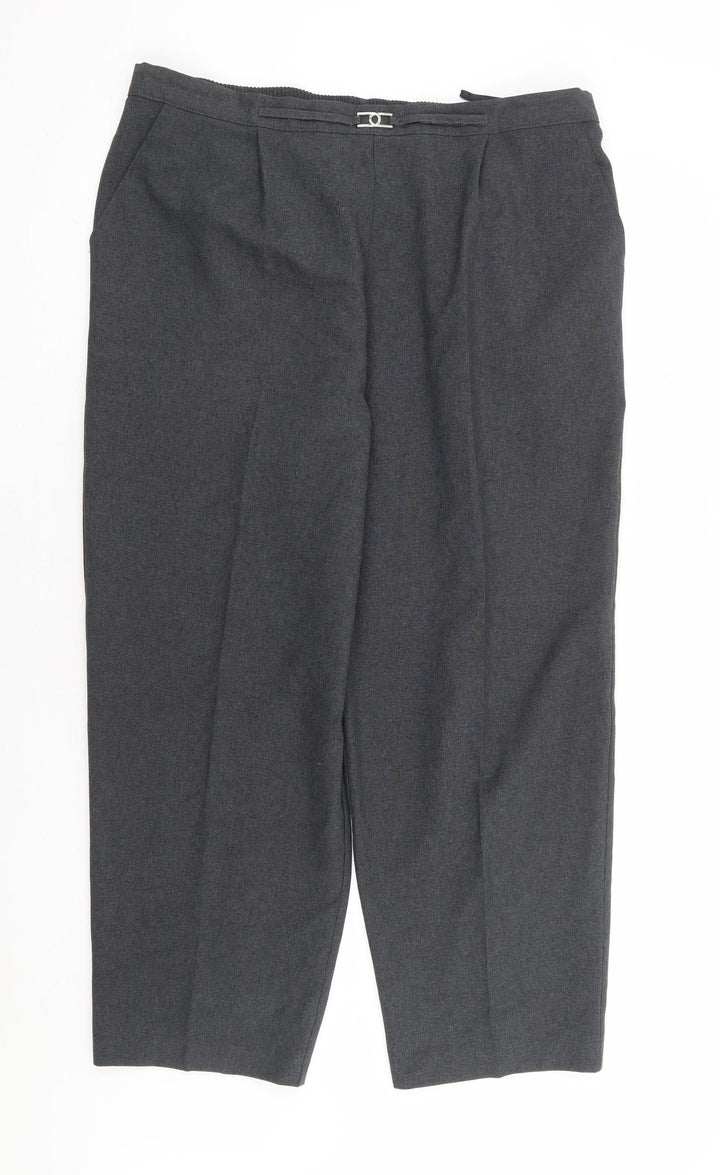 Mia Moda Womens Grey Polyester Trousers Size 20 L27 in Regular