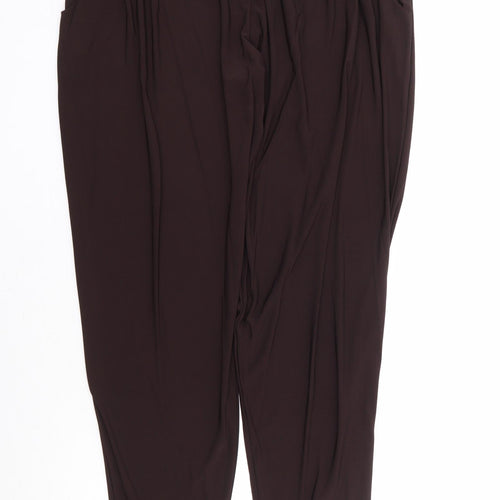 Styled By Womens Brown Polyester Harem Trousers Size L L29 in Regular