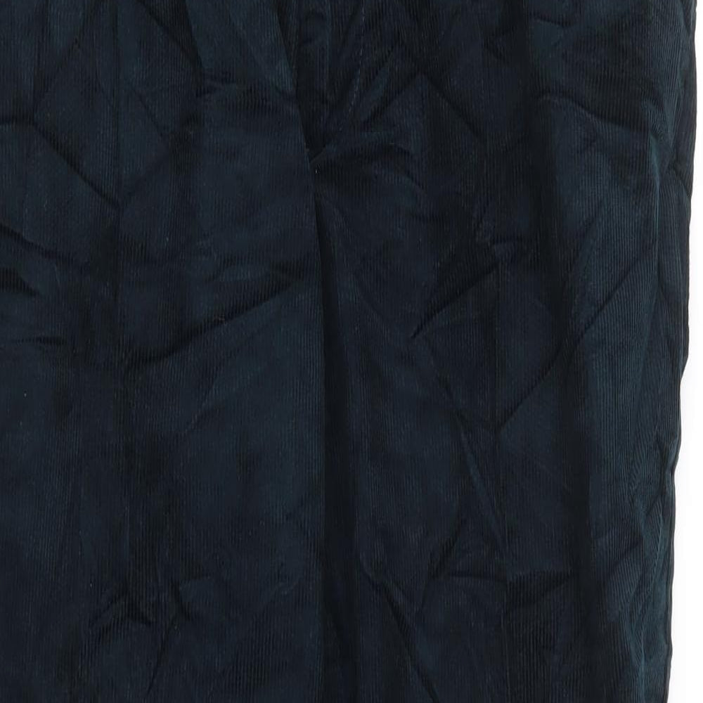 Marks and Spencer Mens Green Cotton Trousers Size 34 in L31 in Regular Zip