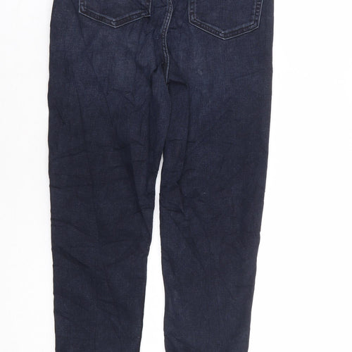 Marks and Spencer Womens Blue Cotton Skinny Jeans Size 8 L28 in Regular Zip - Supersoft