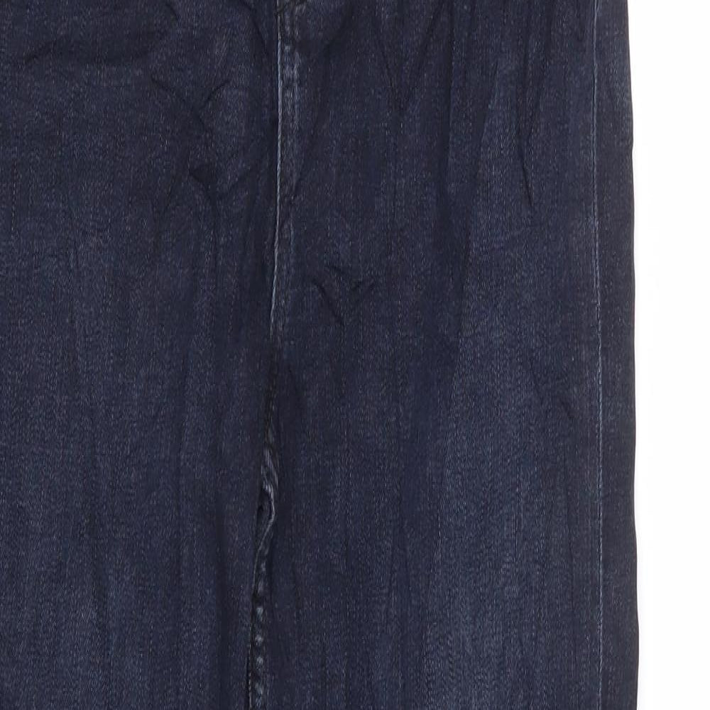 Marks and Spencer Womens Blue Cotton Skinny Jeans Size 8 L28 in Regular Zip - Supersoft