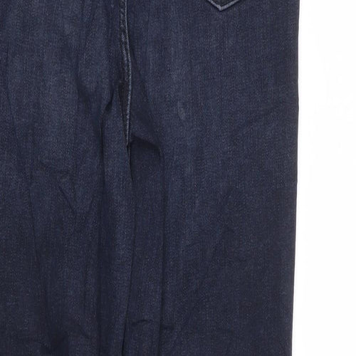 Marks and Spencer Womens Blue Cotton Skinny Jeans Size 8 L28 in Regular Zip - Supersoft
