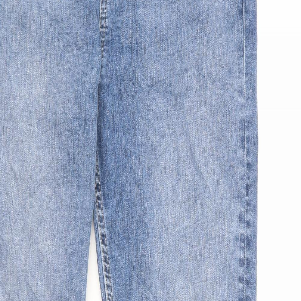 Marks and Spencer Womens Blue Cotton Flared Jeans Size 10 L31 in Slim Zip