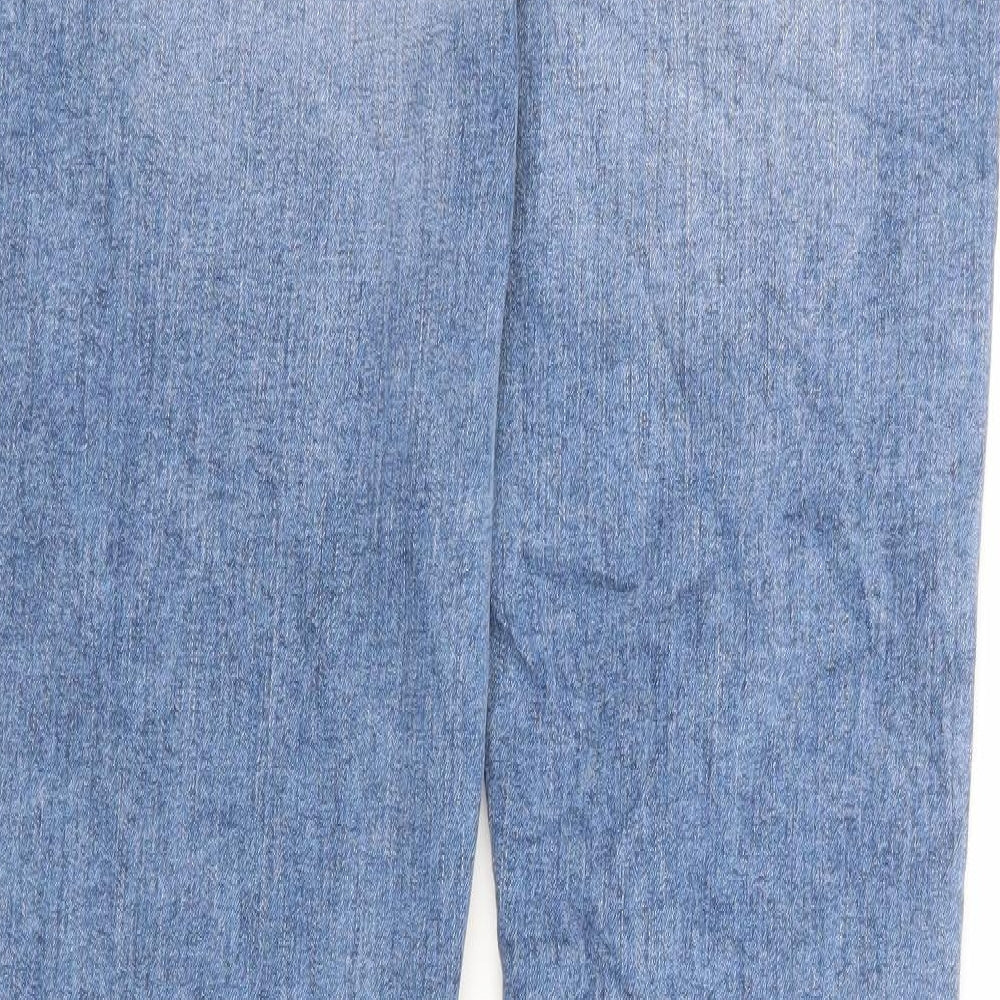 Marks and Spencer Womens Blue Cotton Flared Jeans Size 10 L31 in Slim Zip