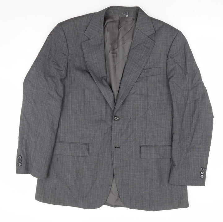 Brook Tavener Mens Grey Polyester Jacket Suit Jacket Size 40