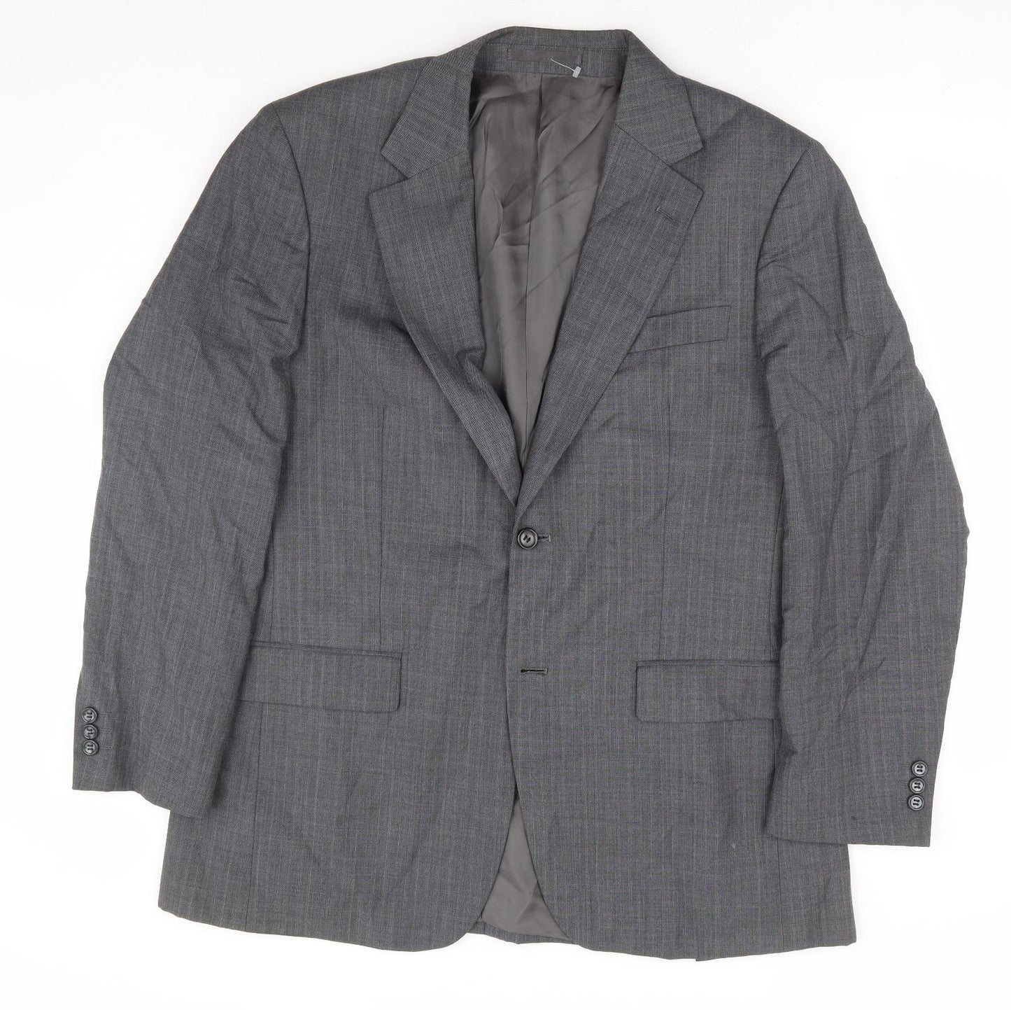 Brook Tavener Mens Grey Polyester Jacket Suit Jacket Size 40