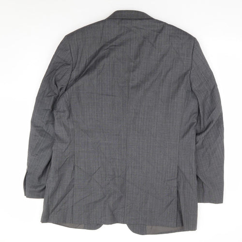 Brook Tavener Mens Grey Polyester Jacket Suit Jacket Size 40