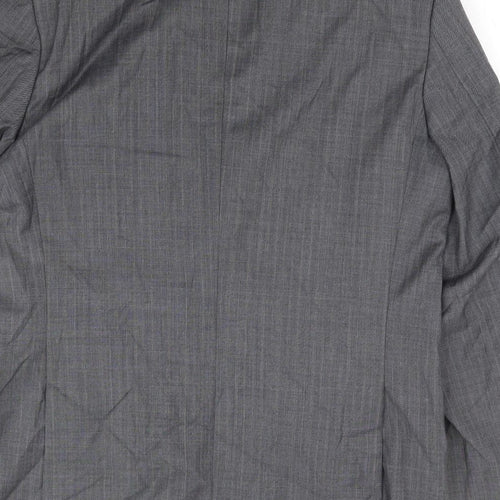 Brook Tavener Mens Grey Polyester Jacket Suit Jacket Size 40