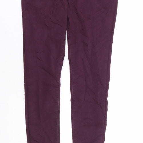 Warehouse Womens Purple Cotton Skinny Jeans Size 12 L29 in Regular Zip
