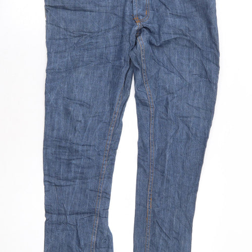 Topman Mens Blue Cotton Skinny Jeans Size 32 in L29 in Regular Button - Short Length
