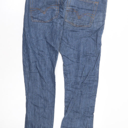 Topman Mens Blue Cotton Skinny Jeans Size 32 in L29 in Regular Button - Short Length