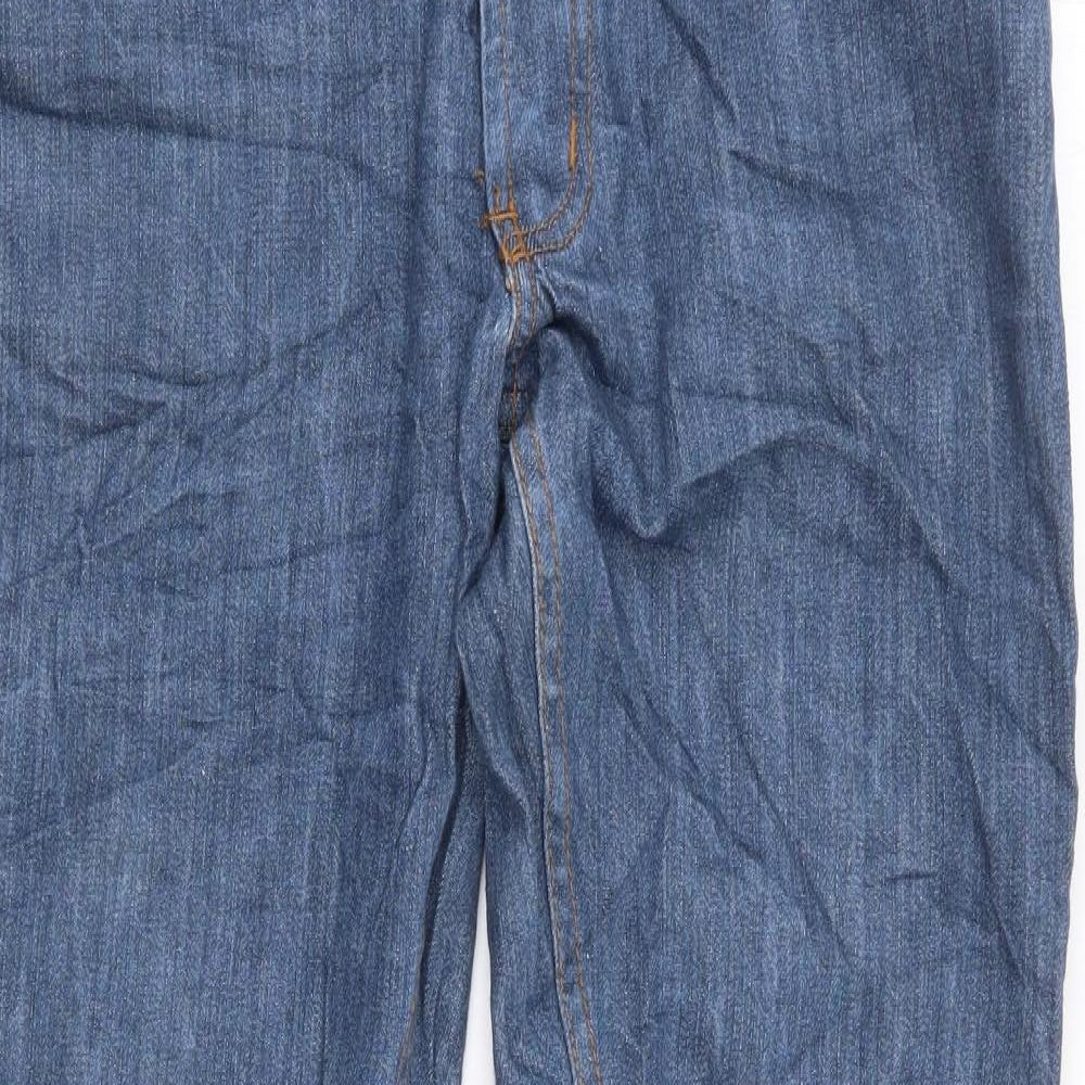 Topman Mens Blue Cotton Skinny Jeans Size 32 in L29 in Regular Button - Short Length