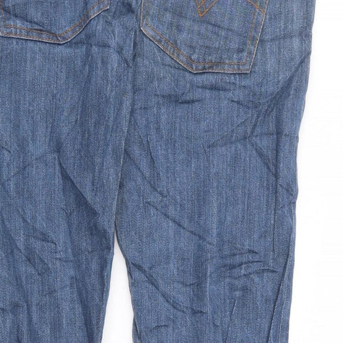 Topman Mens Blue Cotton Skinny Jeans Size 32 in L29 in Regular Button - Short Length