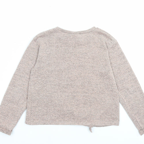 Matalan Girls Pink Polyester Basic Casual Size 9 Years Crew Neck Pullover - Shine Like The Stars In The Sky