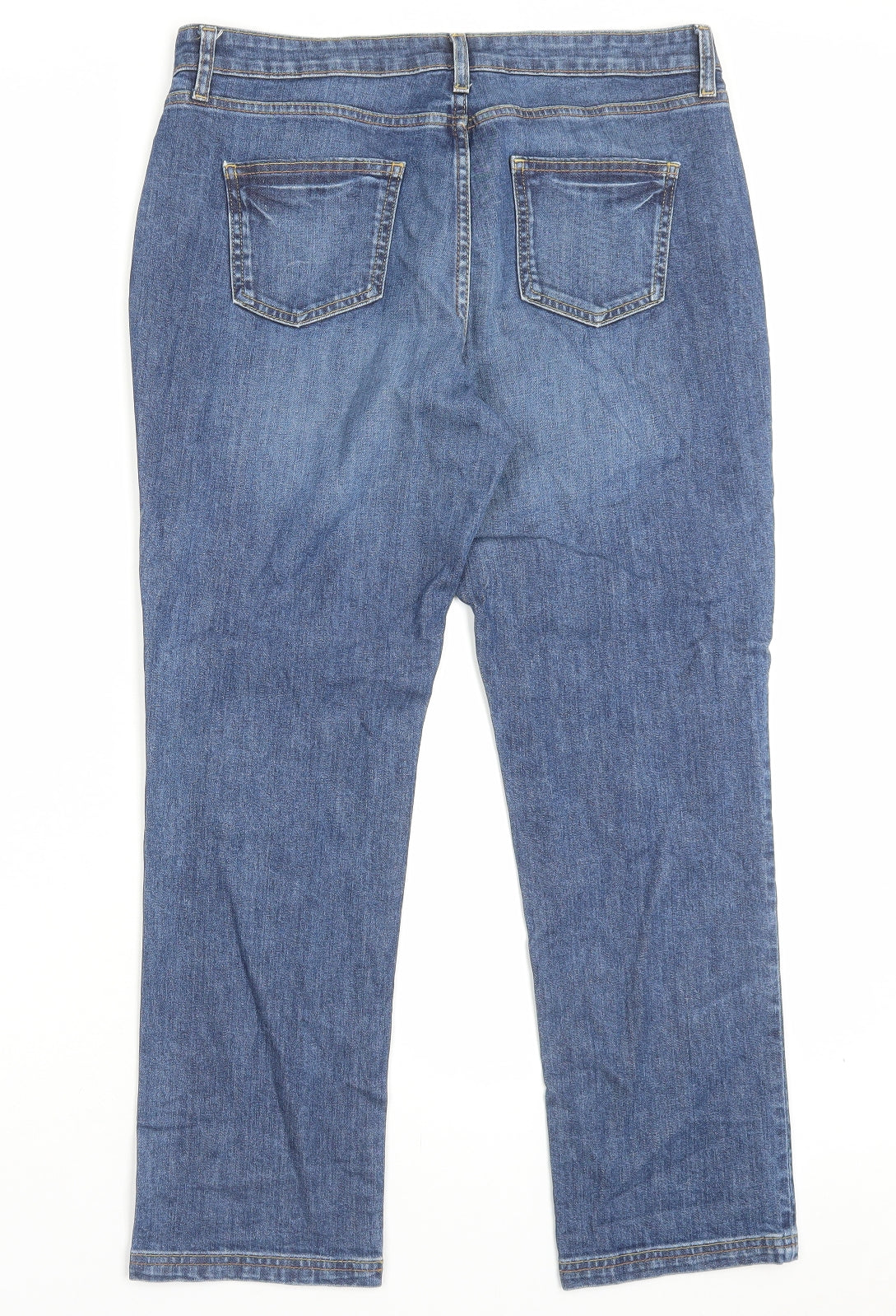 Boden Womens Blue Cotton Straight Jeans Size 12 L26 in Regular Button