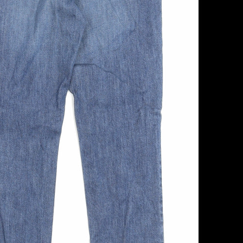 Boden Womens Blue Cotton Straight Jeans Size 12 L26 in Regular Button