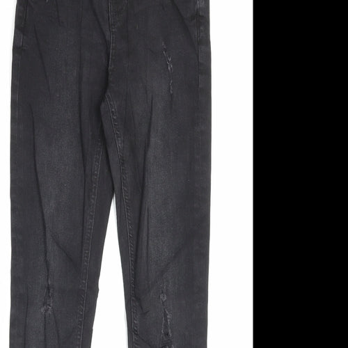 Denim & Co. Womens Black Cotton Skinny Jeans Size 8 L28 in Regular Button