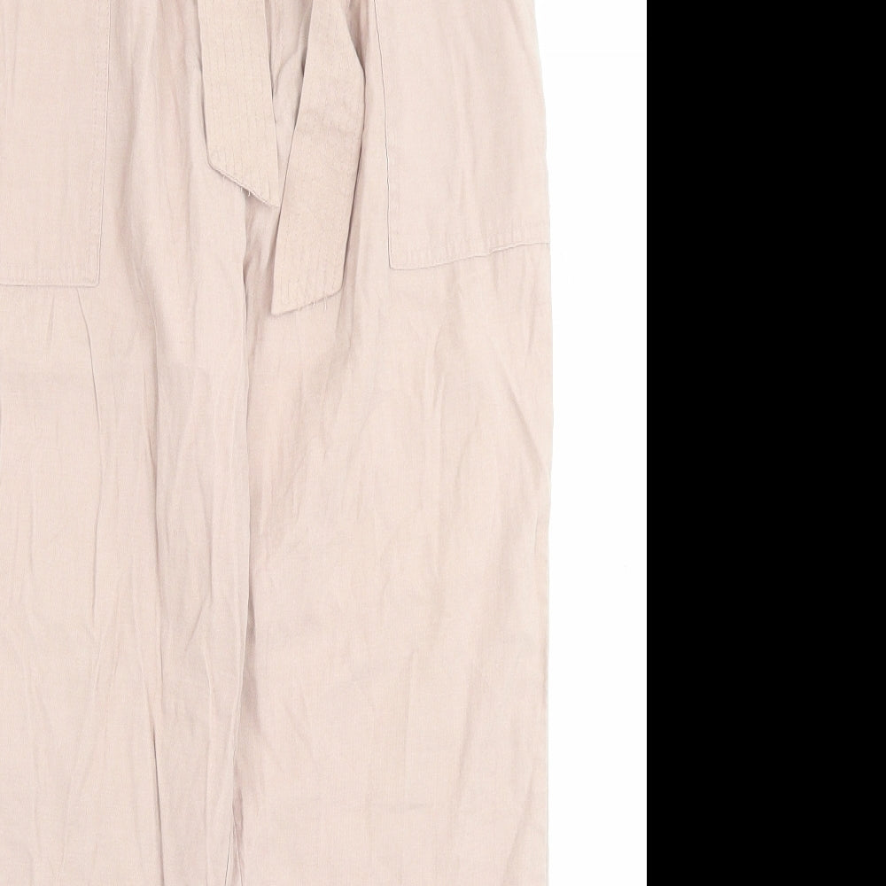 Miss Selfridge Womens Pink Viscose Trousers Size 10 L26 in Regular Button