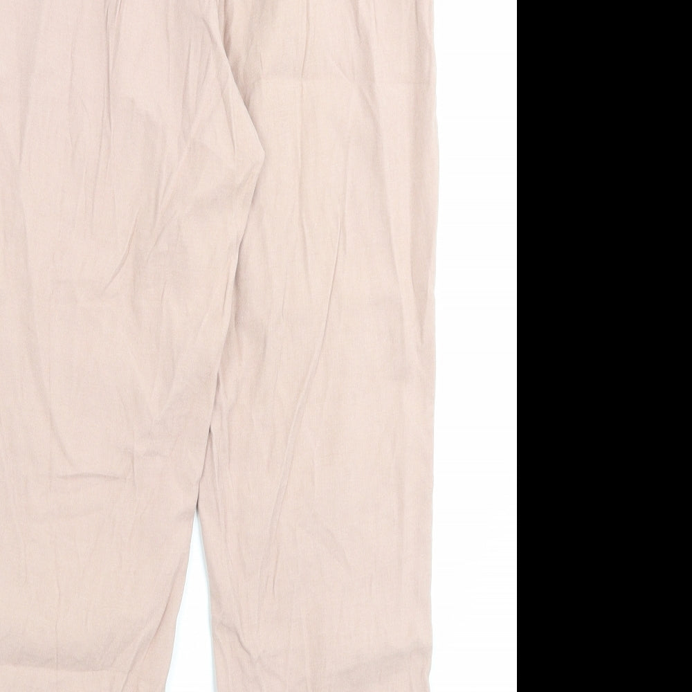 Miss Selfridge Womens Pink Viscose Trousers Size 10 L26 in Regular Button