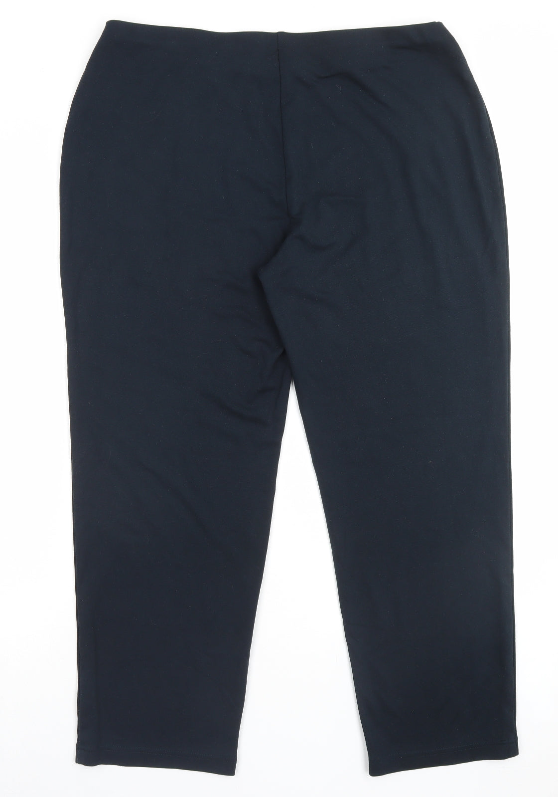 Marks and Spencer Womens Blue Viscose Trousers Size 18 L27 in Regular
