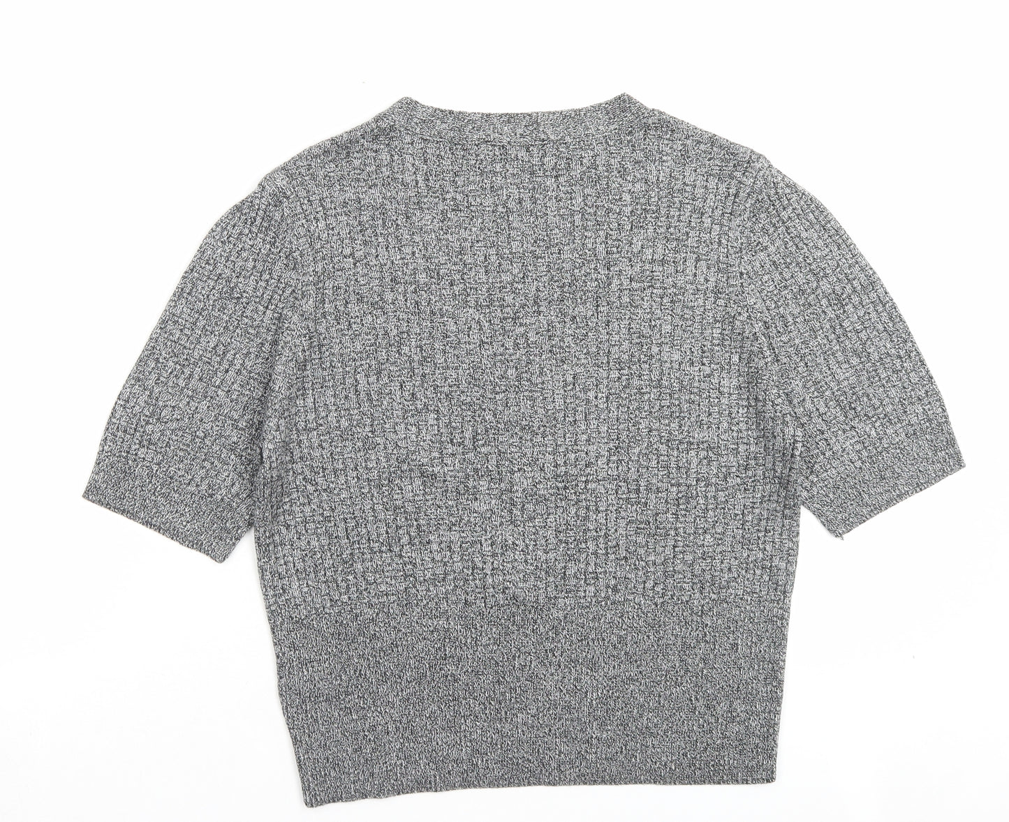 Marks and Spencer Womens Grey Viscose Basic T-Shirt Size 18 V-Neck