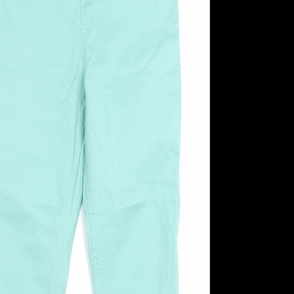 Marks and Spencer Womens Green Cotton Jegging Trousers Size 12 L26 in Regular
