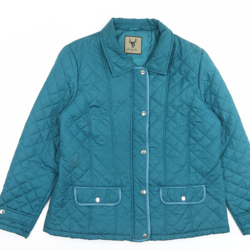 Originals Womens Blue Quilted Jacket Size 10 Zip