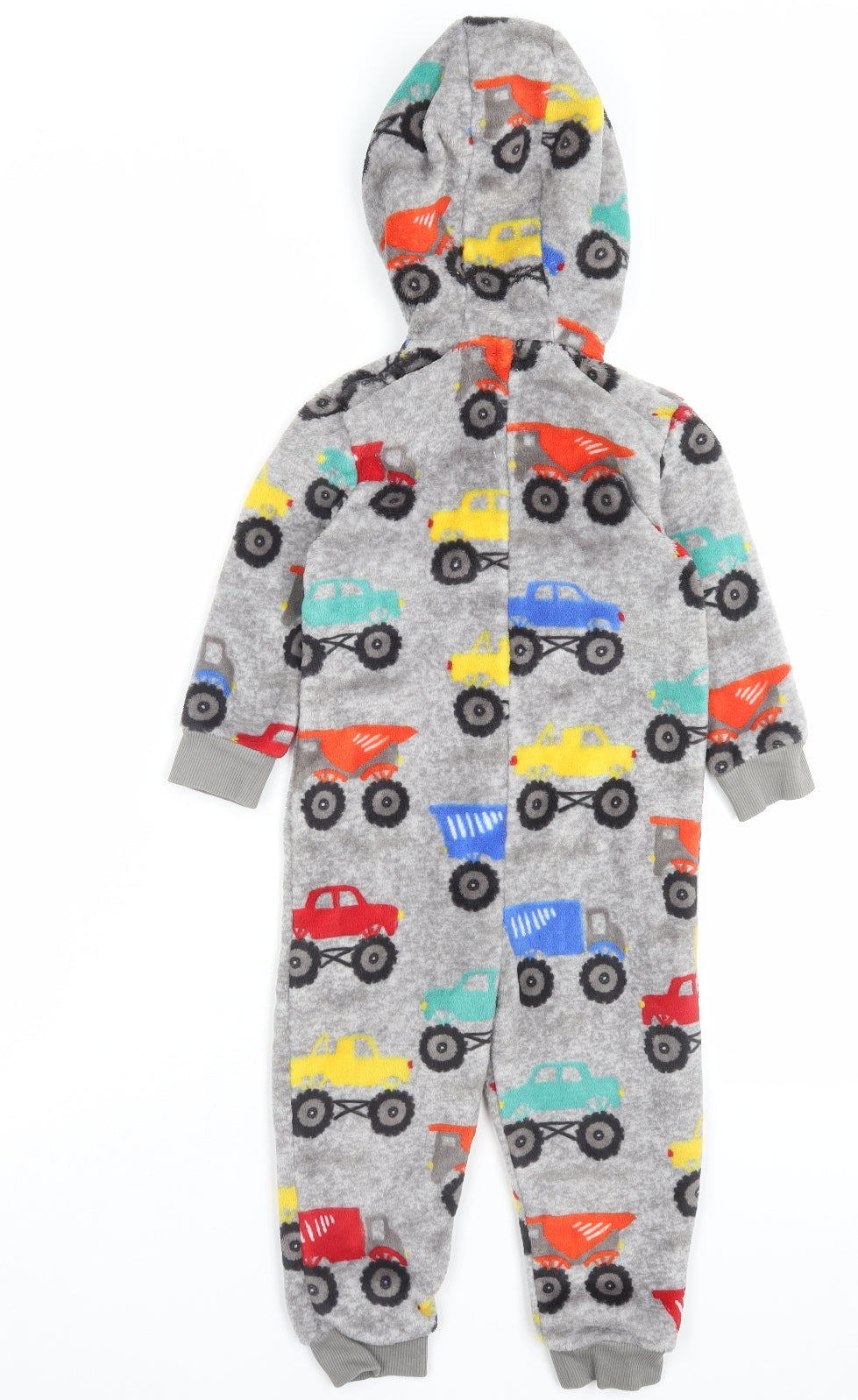 Marks and Spencer Boys Multicoloured Geometric Polyester One Piece Size 2-3 Years Zip - Trucks