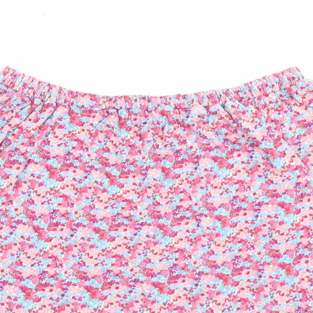 George Womens Pink Floral Viscose Basic T-Shirt Size 10 Boat Neck