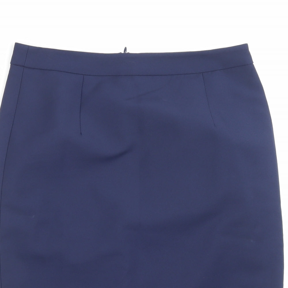 ESMARA Womens Blue Polyester Straight & Pencil Skirt Size 10 Zip
