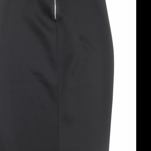 Internacionale Womens Black Polyester Straight & Pencil Skirt Size 10 Zip