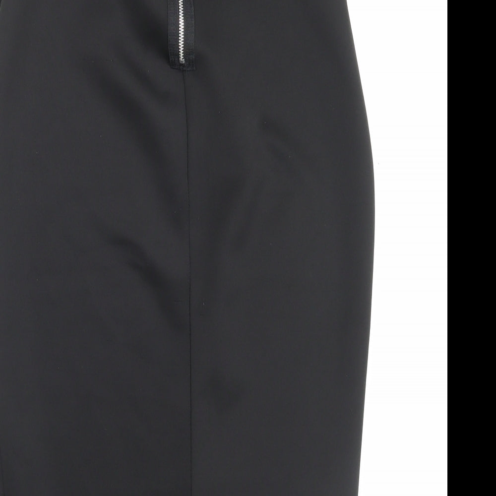 Internacionale Womens Black Polyester Straight & Pencil Skirt Size 10 Zip