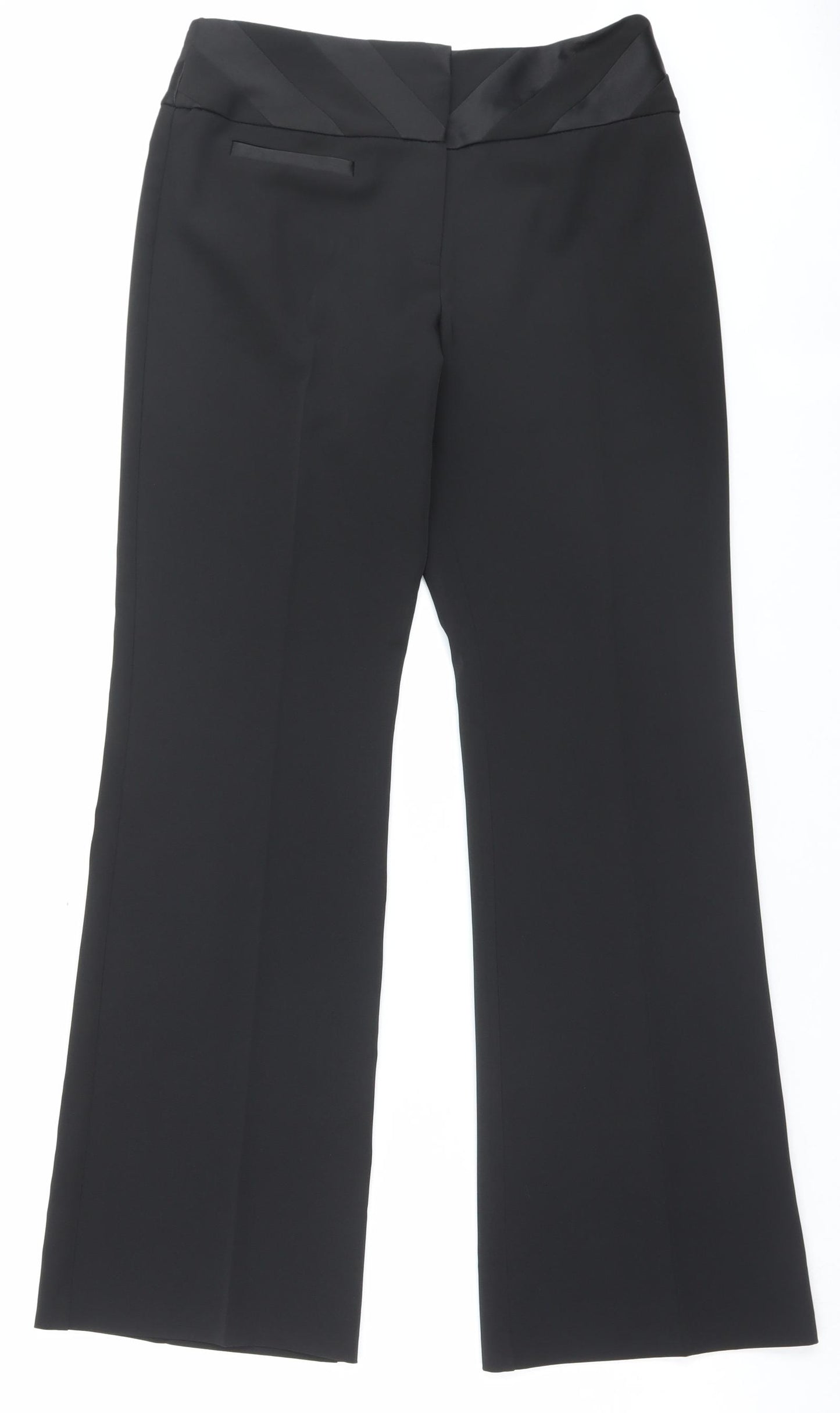 Dorothy Perkins Womens Black Polyester Trousers Size 10 L31 in Regular Hook & Eye