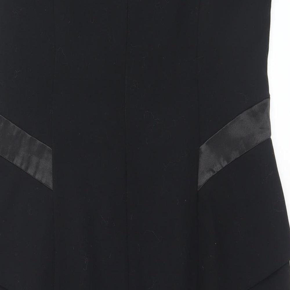 Per Una Womens Black Polyester Sheath Size 16 Boat Neck Zip
