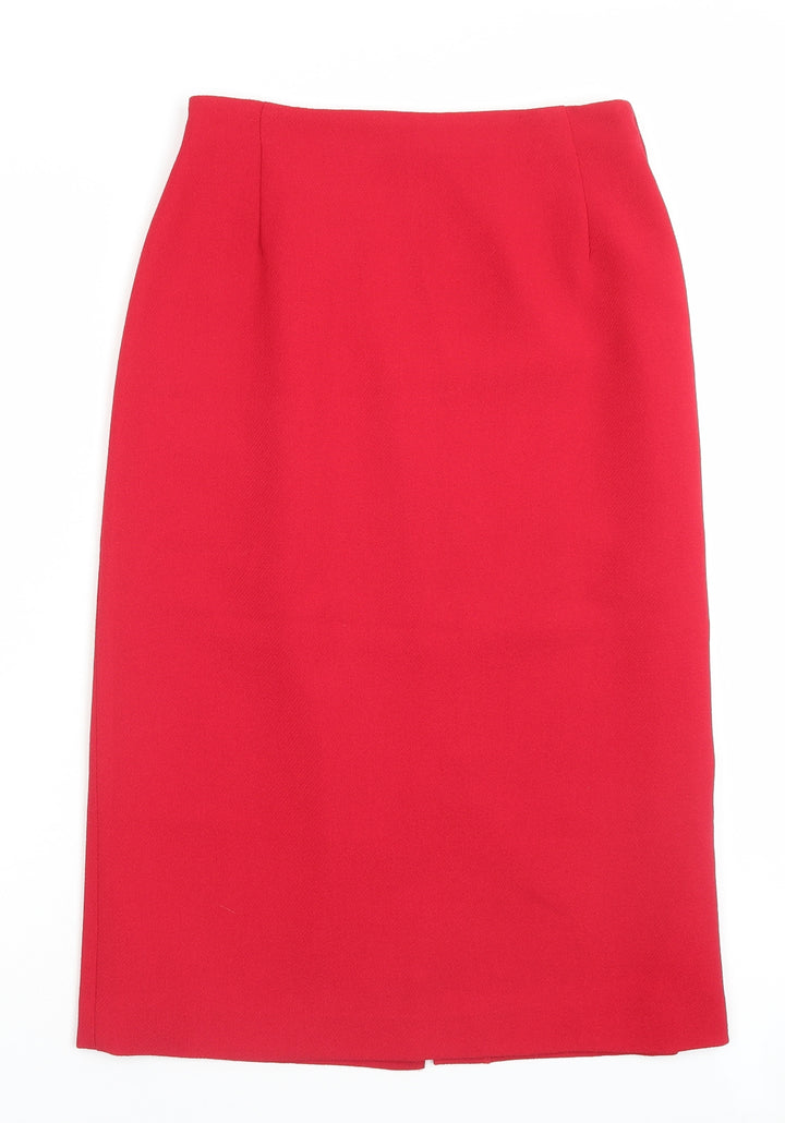 Michele H Womens Red Polyester A-Line Skirt Size 30 in Zip