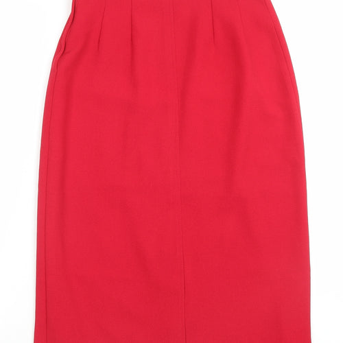 Michele H Womens Red Polyester A-Line Skirt Size 30 in Zip